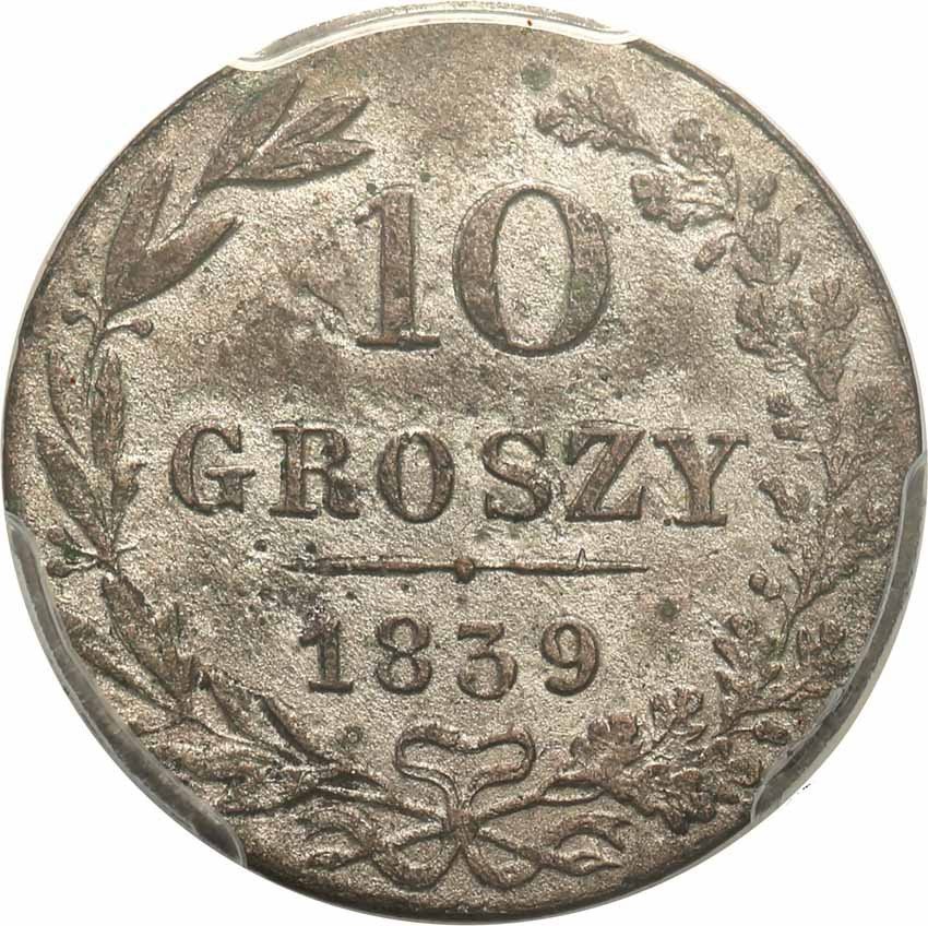 Polska XIX w./Rosja. Mikołaj I. 10 groszy 1839 MW, Warszawa PCGS XF